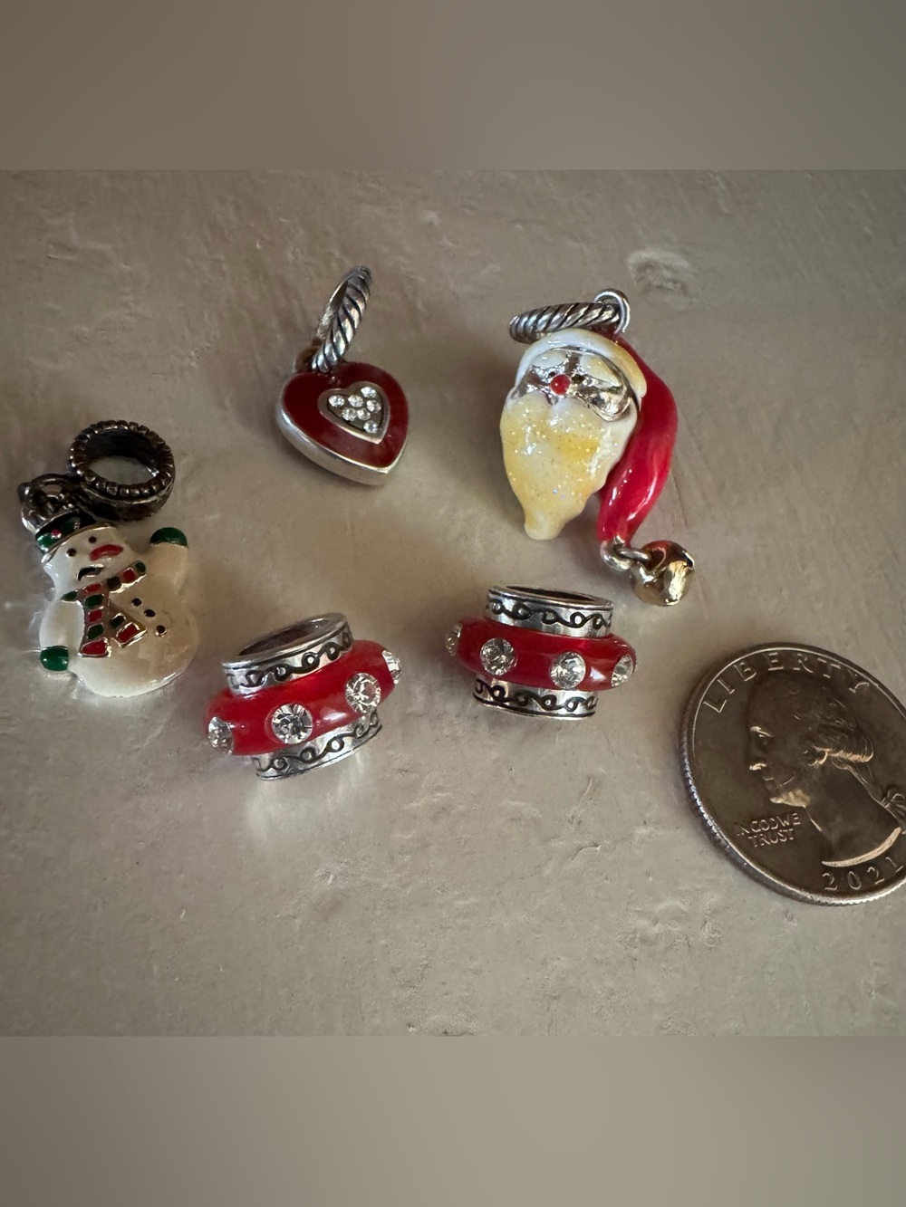 Christmas Red Charms Beads For Brighton Bracelet